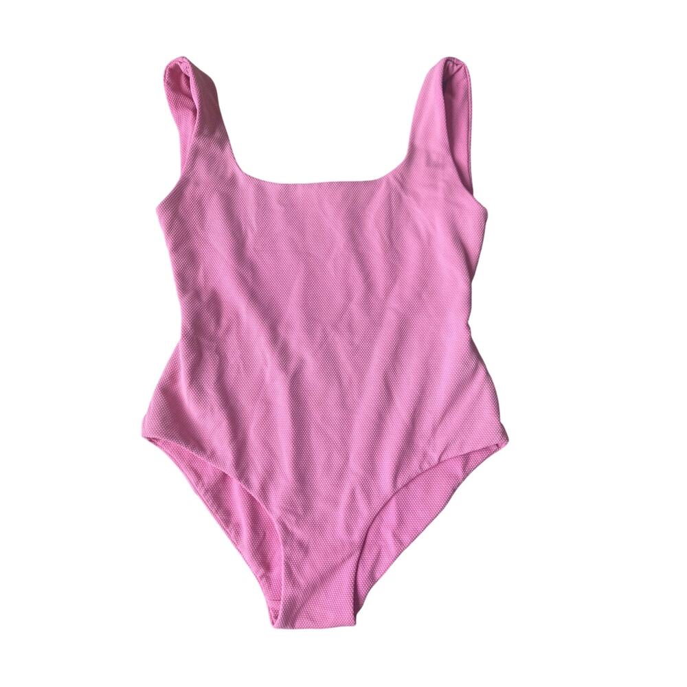 Cossie + Co UPF50 Poppy Waffle Honeycomb Scoop Blush Pink Flamingo Swimsuit 4 - Picture 5 of 8